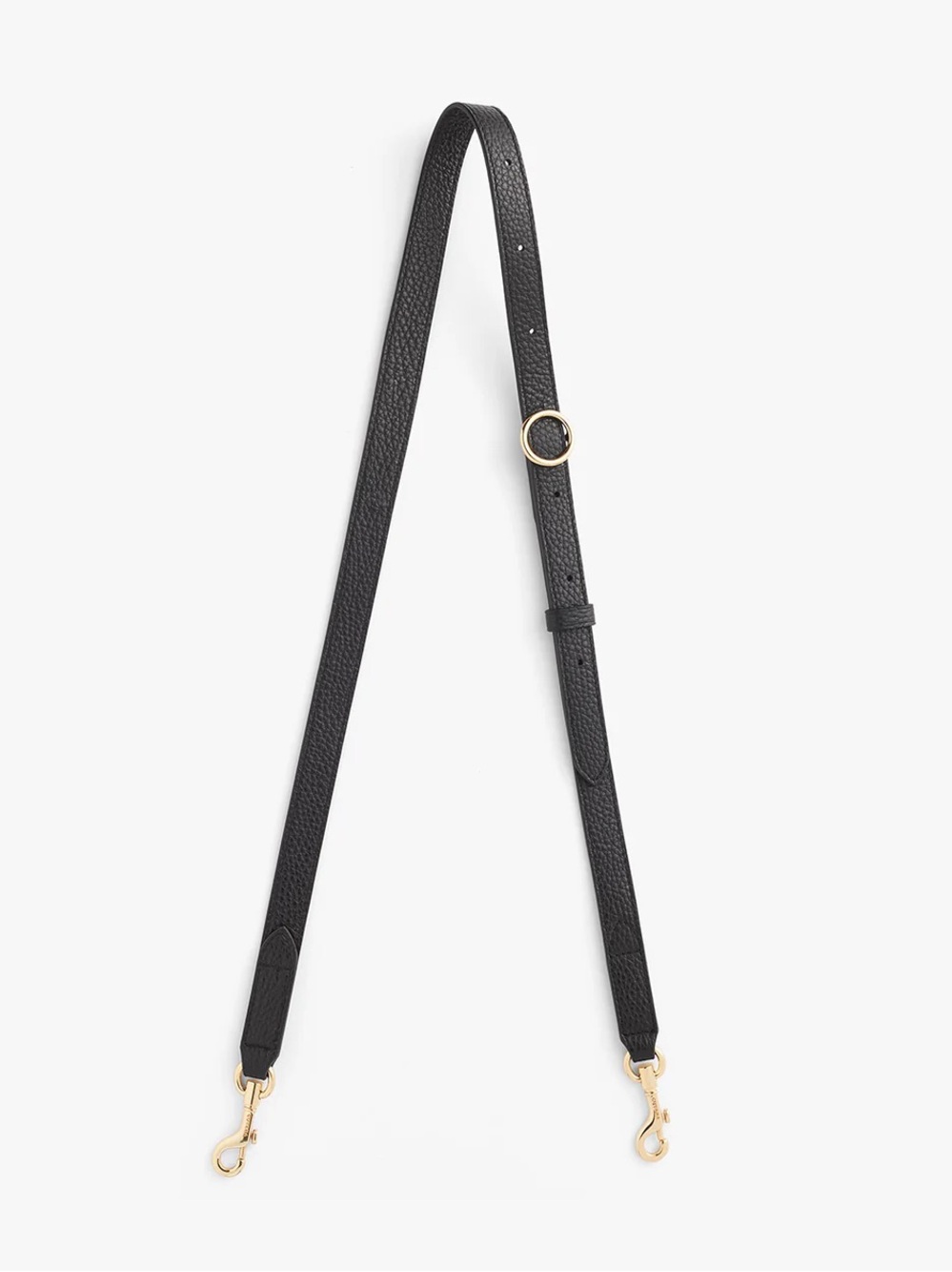 Cuyana Black Leather Adjustable Strap with Gold Hardware